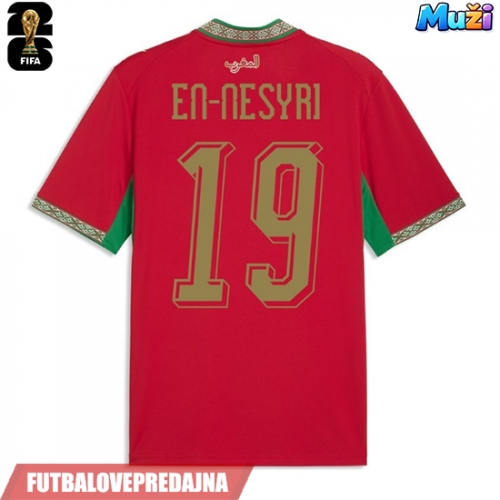 Lacne Muži Futbalové dres Maroko Youssef En-Nesyri #19 MS 2026 Krátky Rukáv - Domáci